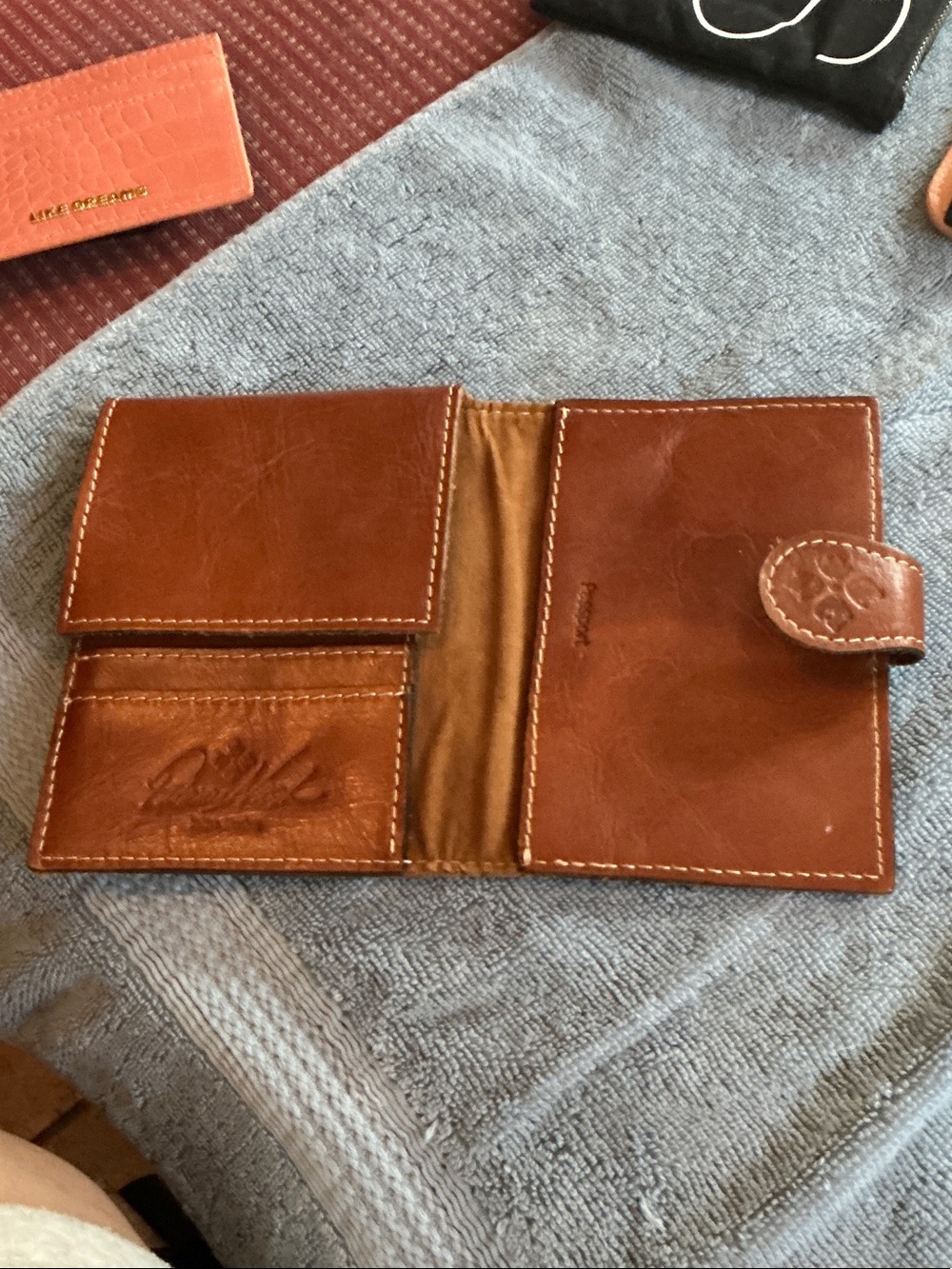 Patricia Nash Brown Leather Bifold Card & Key Holder